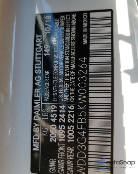 2019 Mercedes-Benz A 220 4Matic из США, поврежденный, VIN WDD3G4FB5KW003264